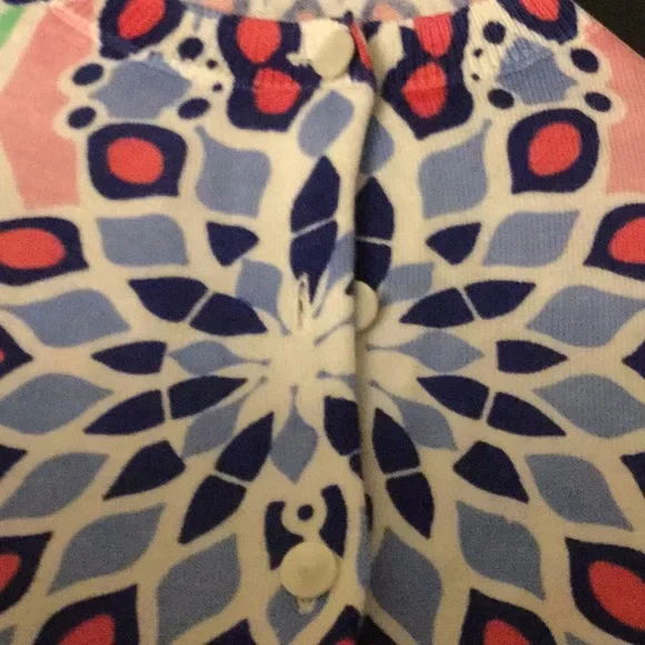 NWT TALBOTS Cotton Multicolor Cardigan Sweater SP - Picture 3 of 5